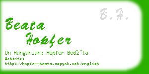 beata hopfer business card